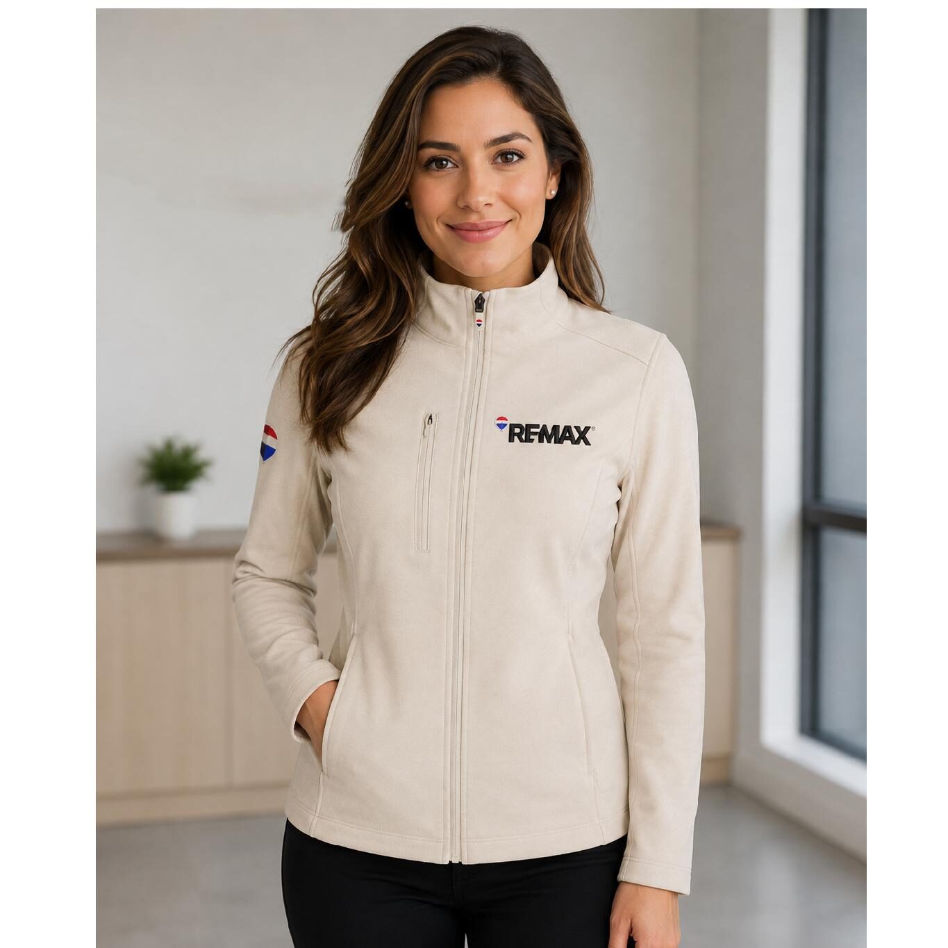 Chamarra tela premium Mujer Beige