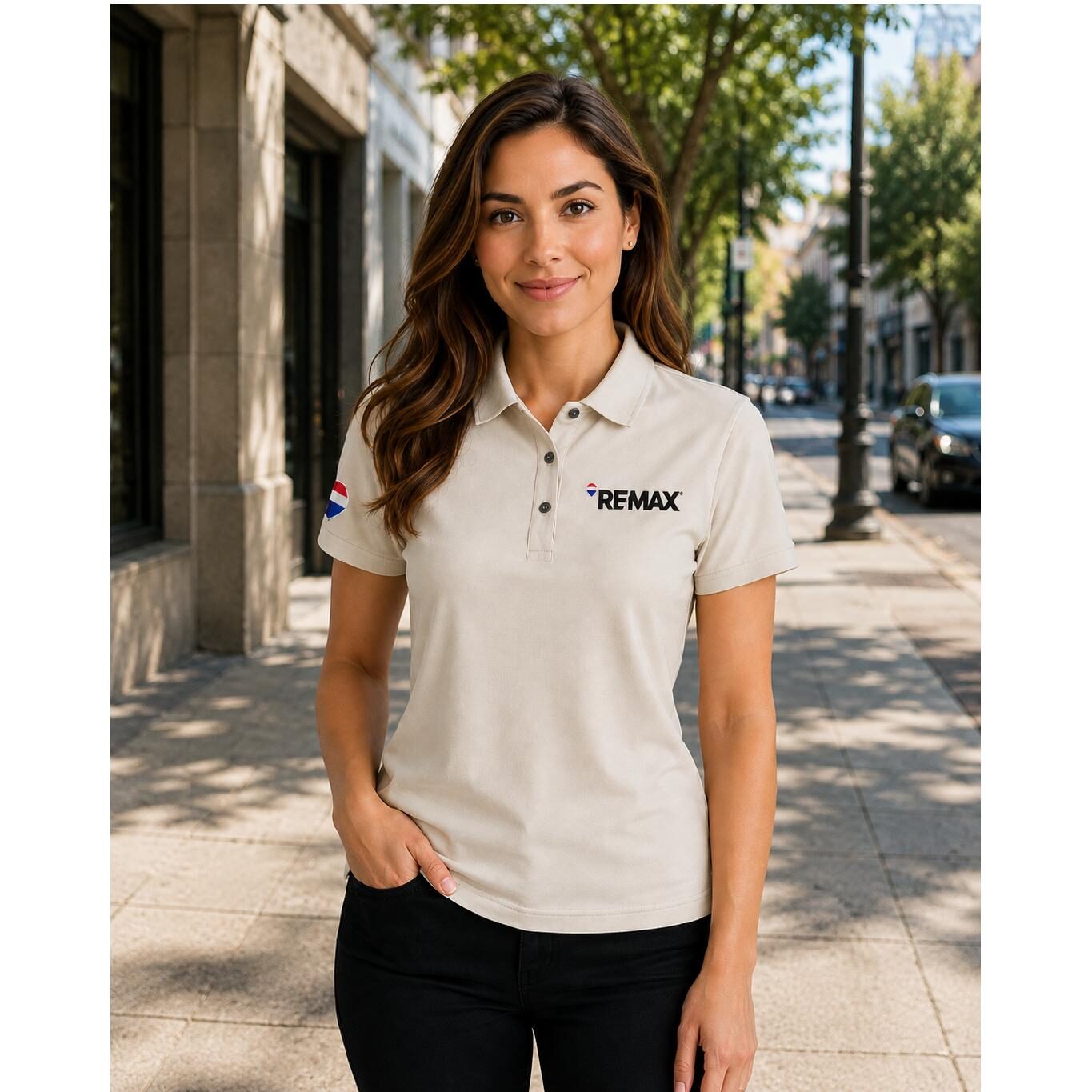 Polo tela premium Mujer Beige