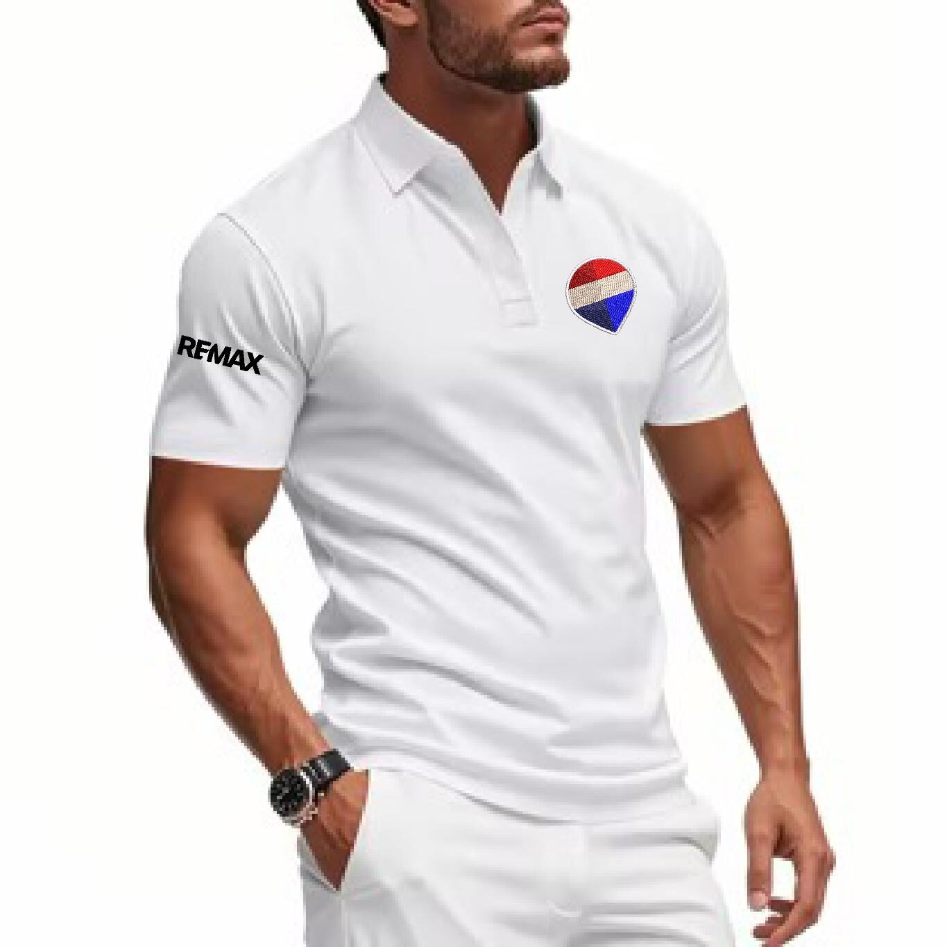 Polo tela premium Hombre blanca