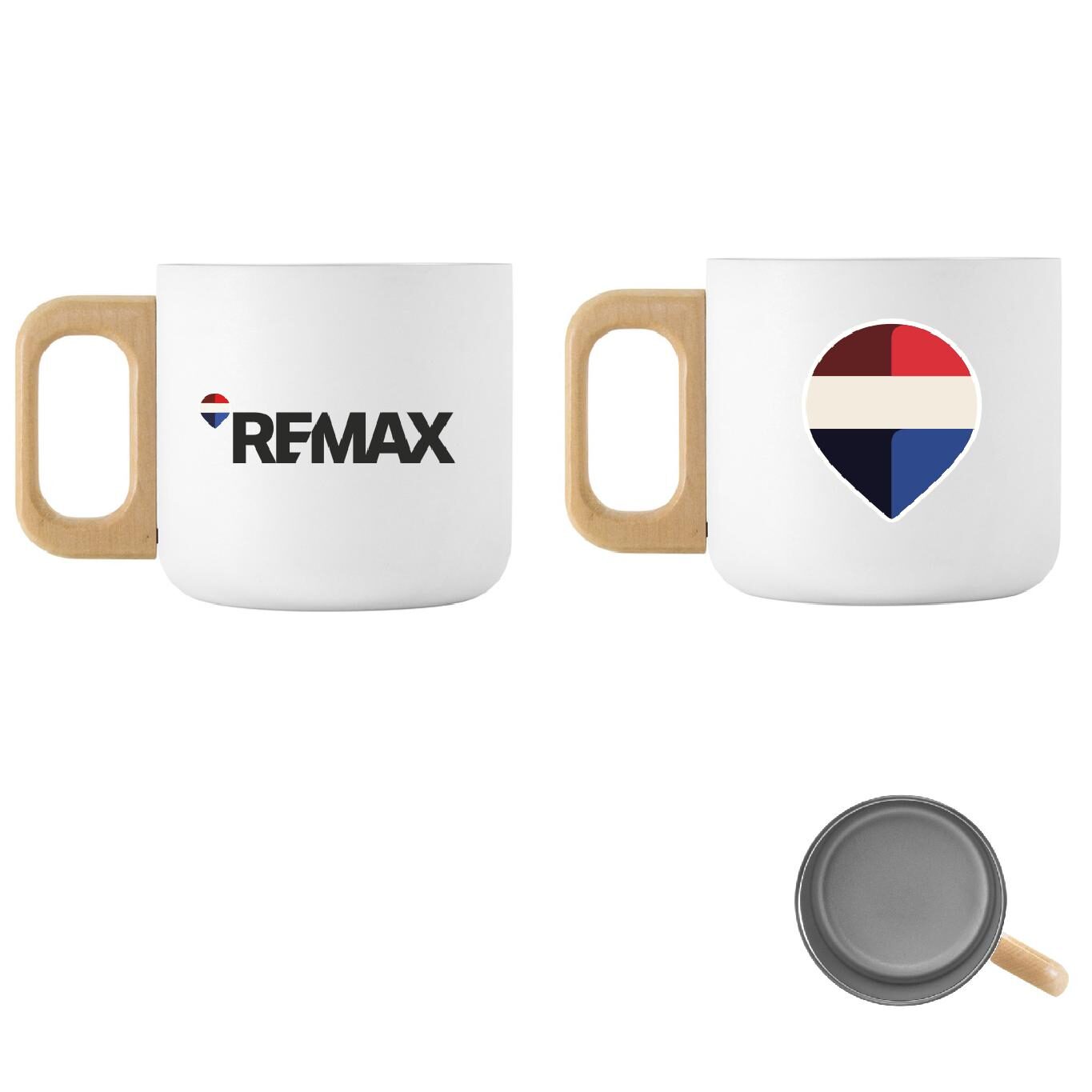 Set de 6 tazas acero y madera