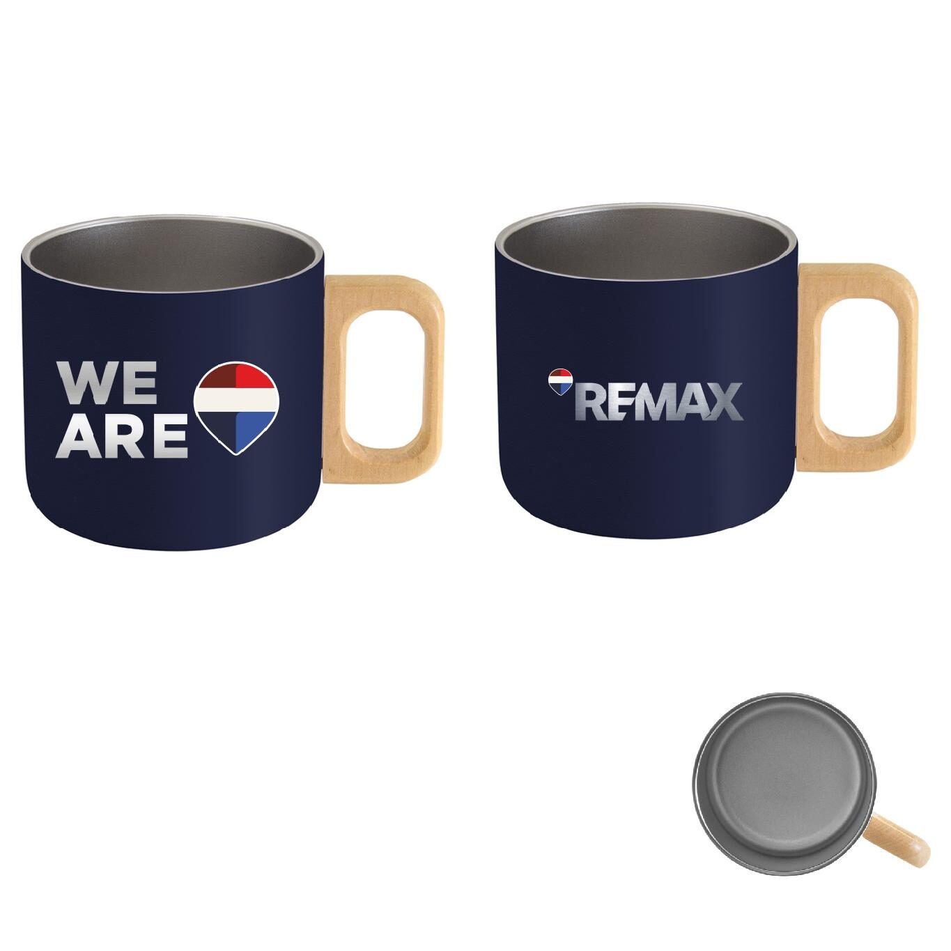 Set de 6 tazas acero y madera WE ARE