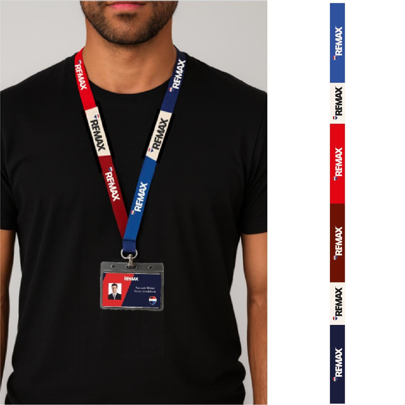 Porta gafete tri color