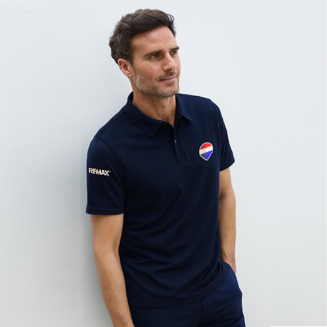 Polo tela premium Hombre Azul